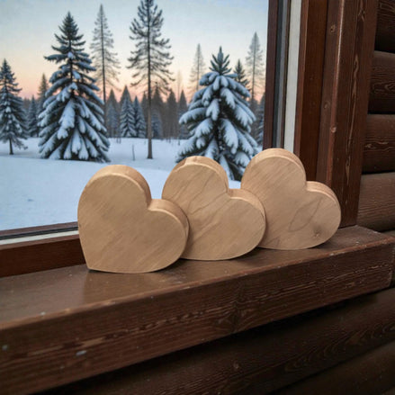 Kersenhouten hartvormen set van 3 eigen tekst mogelijk