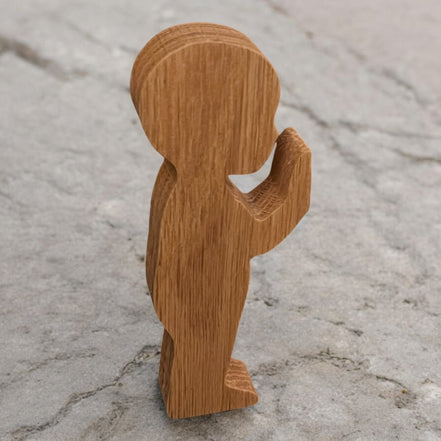 Silhouet poppetje eikenhout