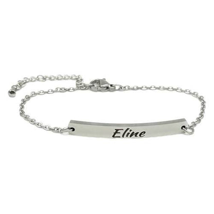 Roestvrijstalen armbandje zilverkleurig met naam