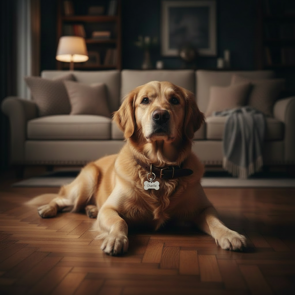 Hondenpenning botvorm roestvrijstaal met naam