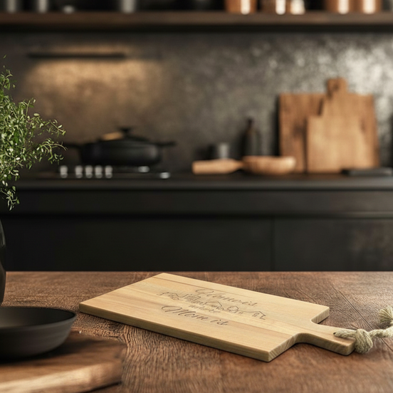 Gegraveerde plank - eigen tekst