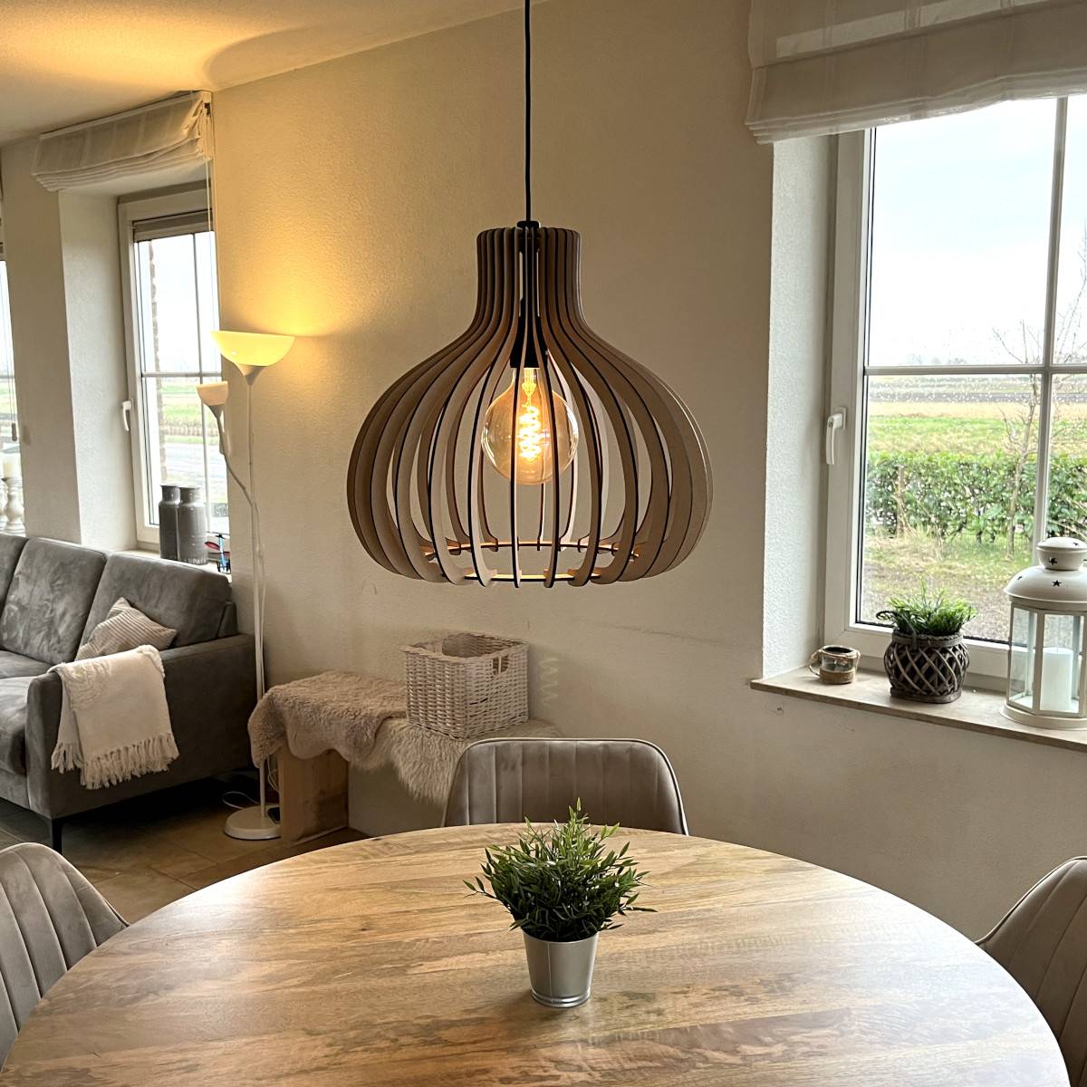 Houten hanglamp laser gesneden Decospace Venetian Glow