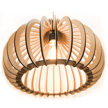 Houten lamellen hanglamp Decospace Venetian Glow detail
