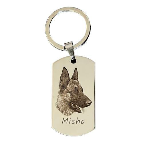 Sleutelhanger met foto hond en naam 