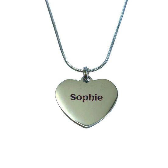 Halsketting met hartje – Zilverkleurig roestvrij staal – Personaliseerbaar