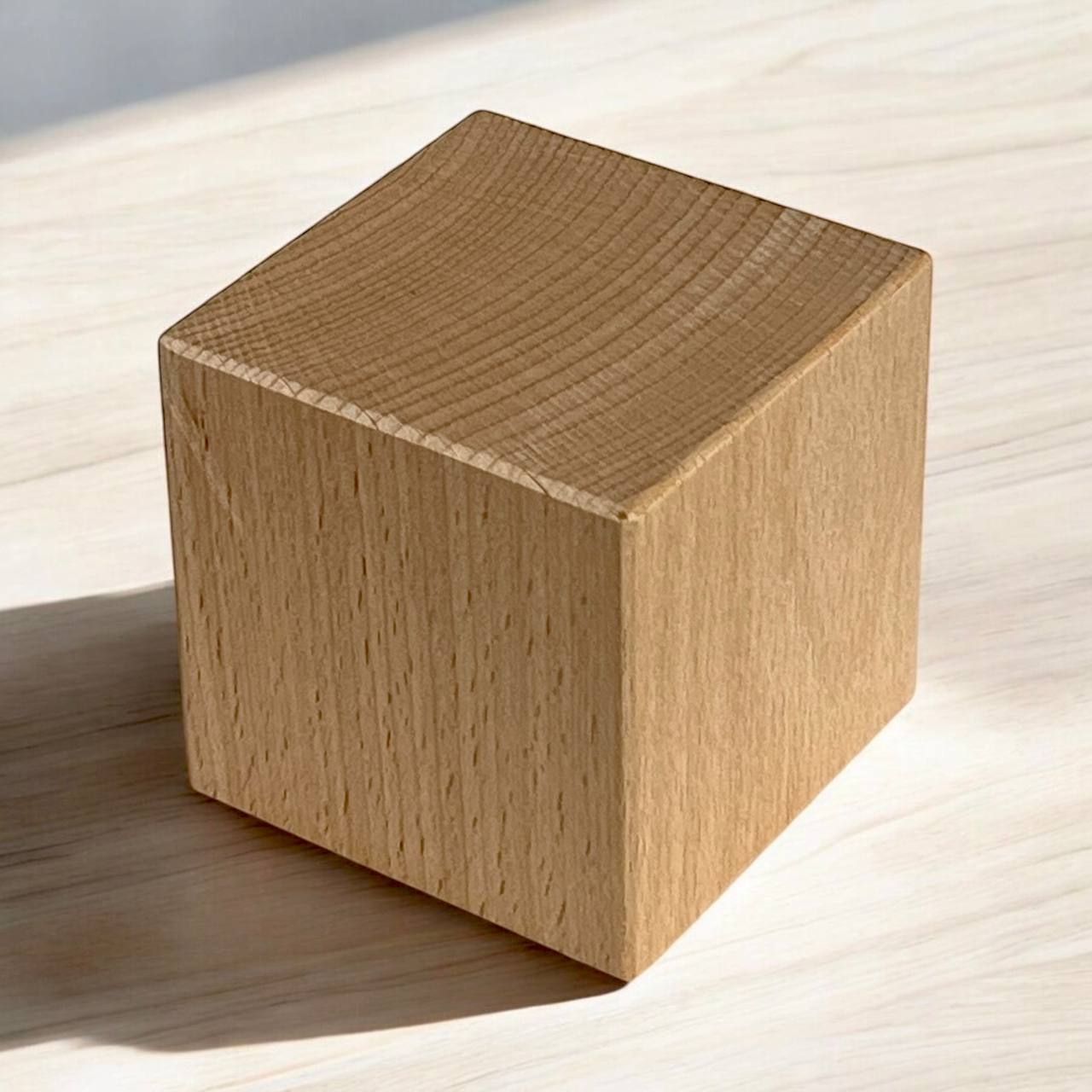 Kubus massief beukenhout mooi afgewerkt 7 cm