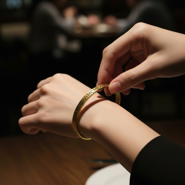 Armbandje goudkleurig met naam roestvrijstaal