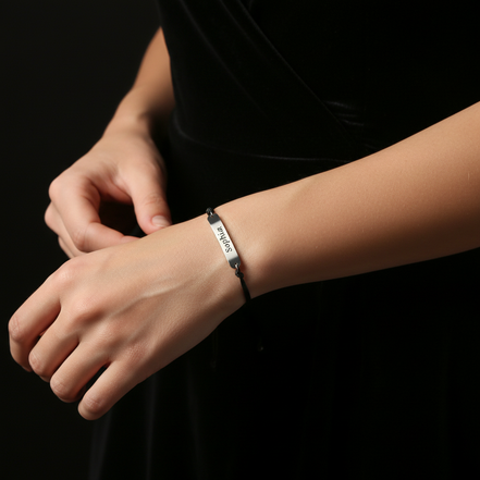 Klein veter armbandje roestvrijstaal met naam