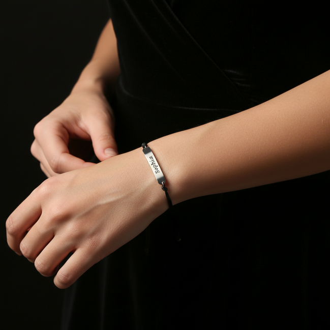 Klein veter armbandje roestvrijstaal met naam