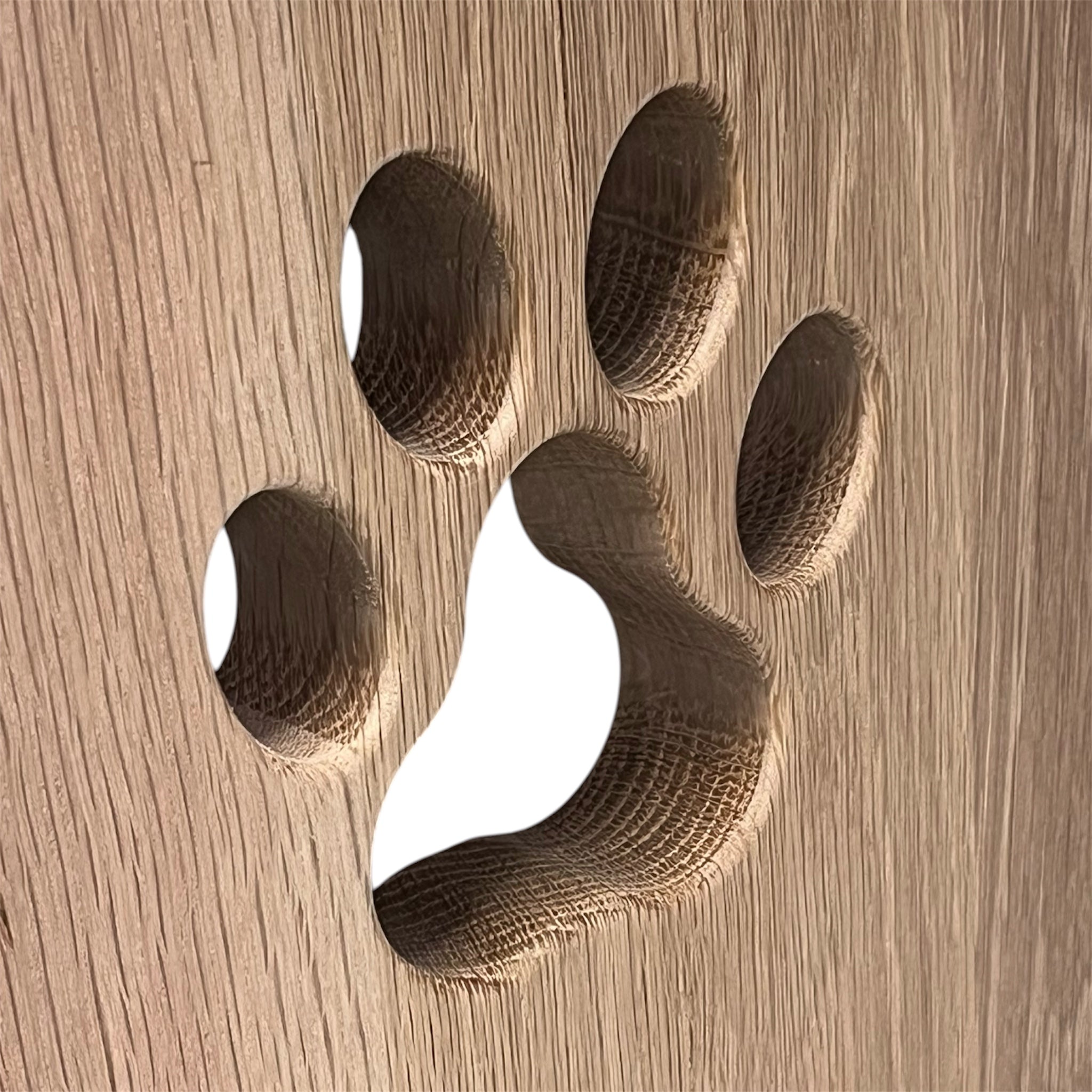 Decospace massief eikenhouten voerbak standaard met naam hond – inclusief 2 RVS voerbakken