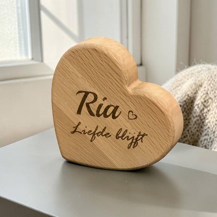 Massief Eiken Hart – 15 cm – 40 mm dik | Gepersonaliseerd