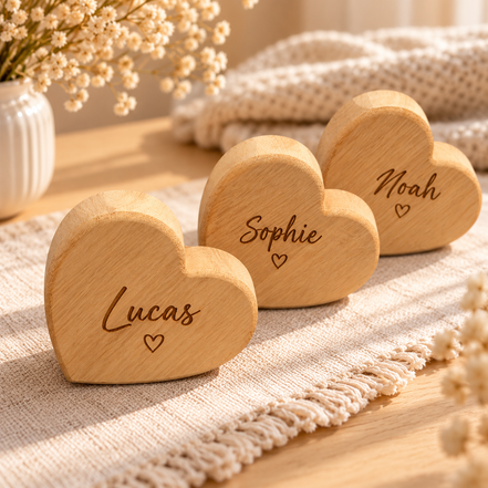 Massief Eiken Hart – 15 cm – 40 mm dik | Gepersonaliseerd