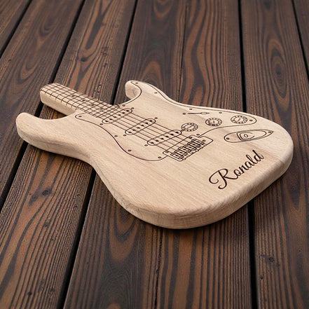 Gitaarvorm borrelplank met eigen tekst of naam