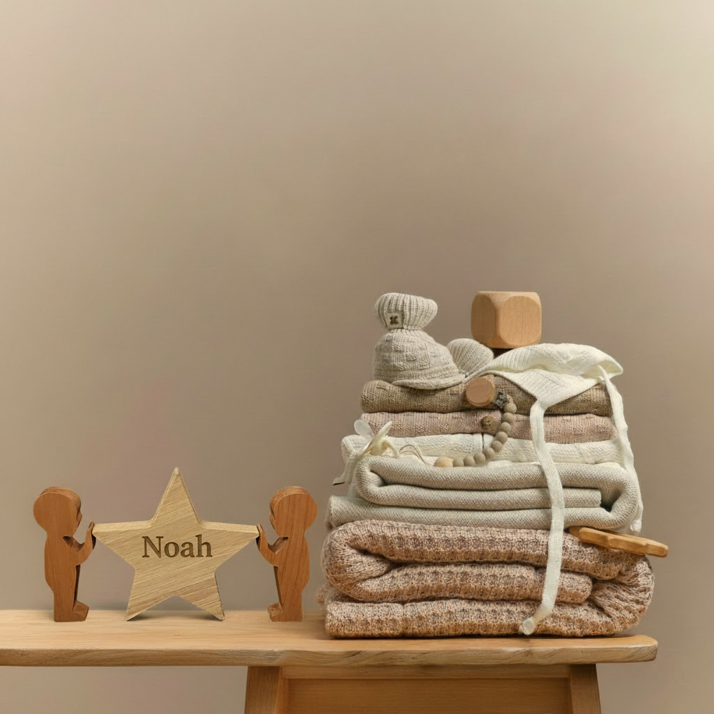 Houten kerstster met naam