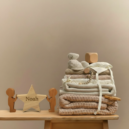 Houten kerstster met naam