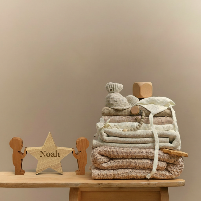 Houten kerstster met naam