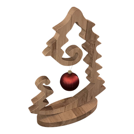 Massieve eikenhouten kerstboom als staande kerstdecoratie