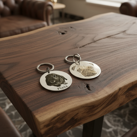 Sleutelhanger rond 4cm RVS