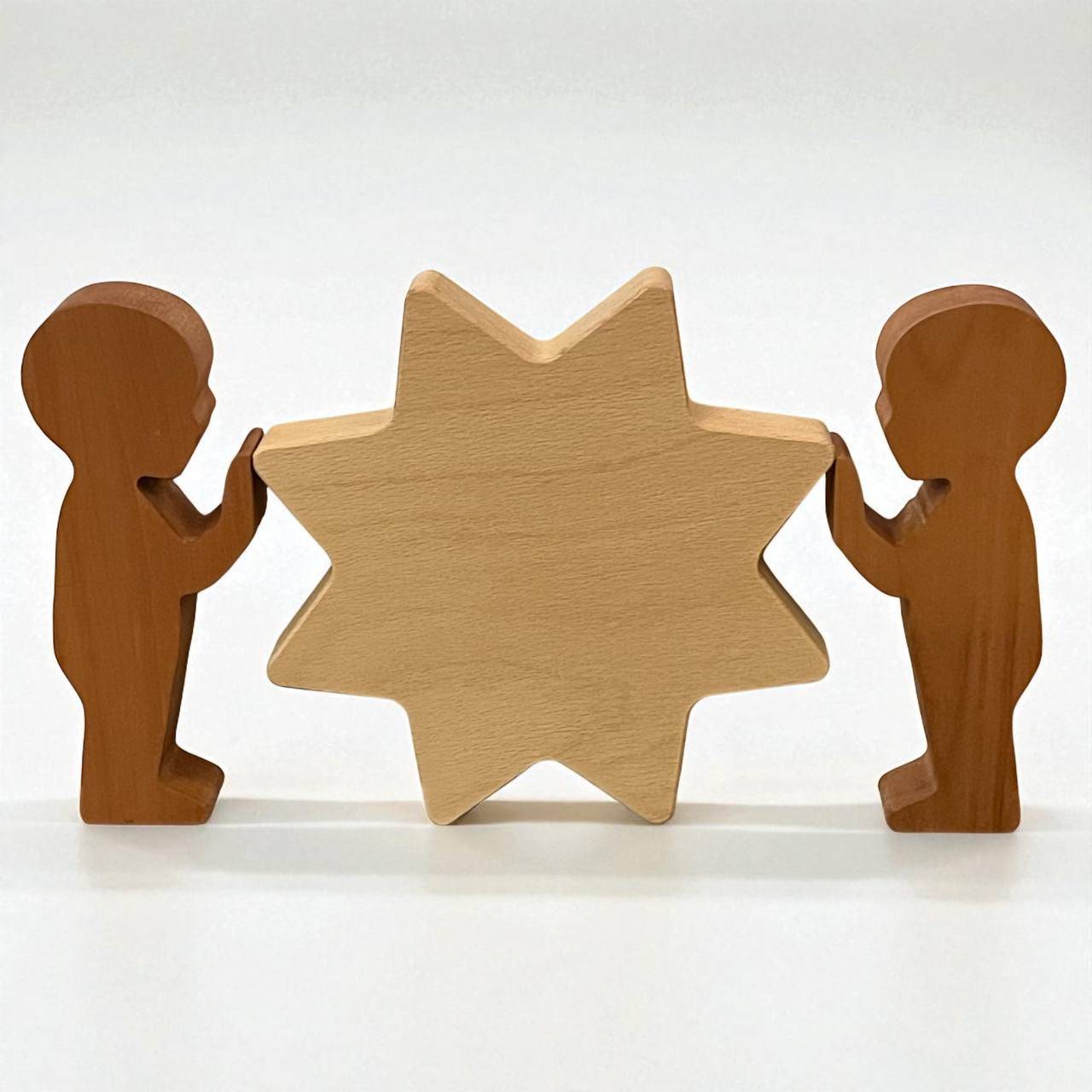 Houten kerstster personaliseerbaar met eigen tekst