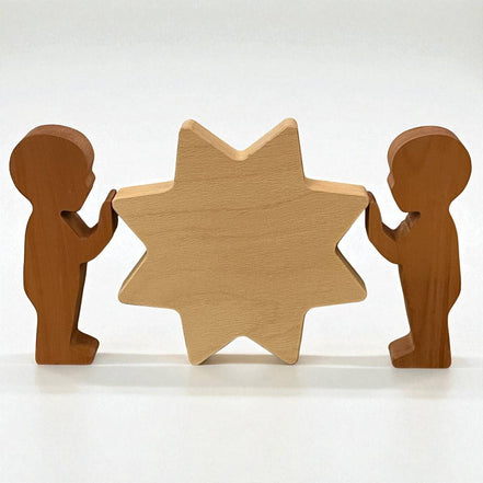 Houten kerstster personaliseerbaar met eigen tekst