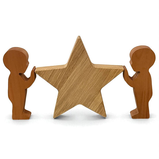 Massief eikenhouten kerstster – 5-puntig – Personaliseerbaar